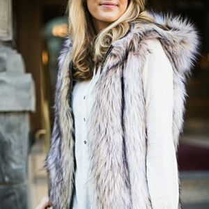 Grey Faux Fur Loft Vest